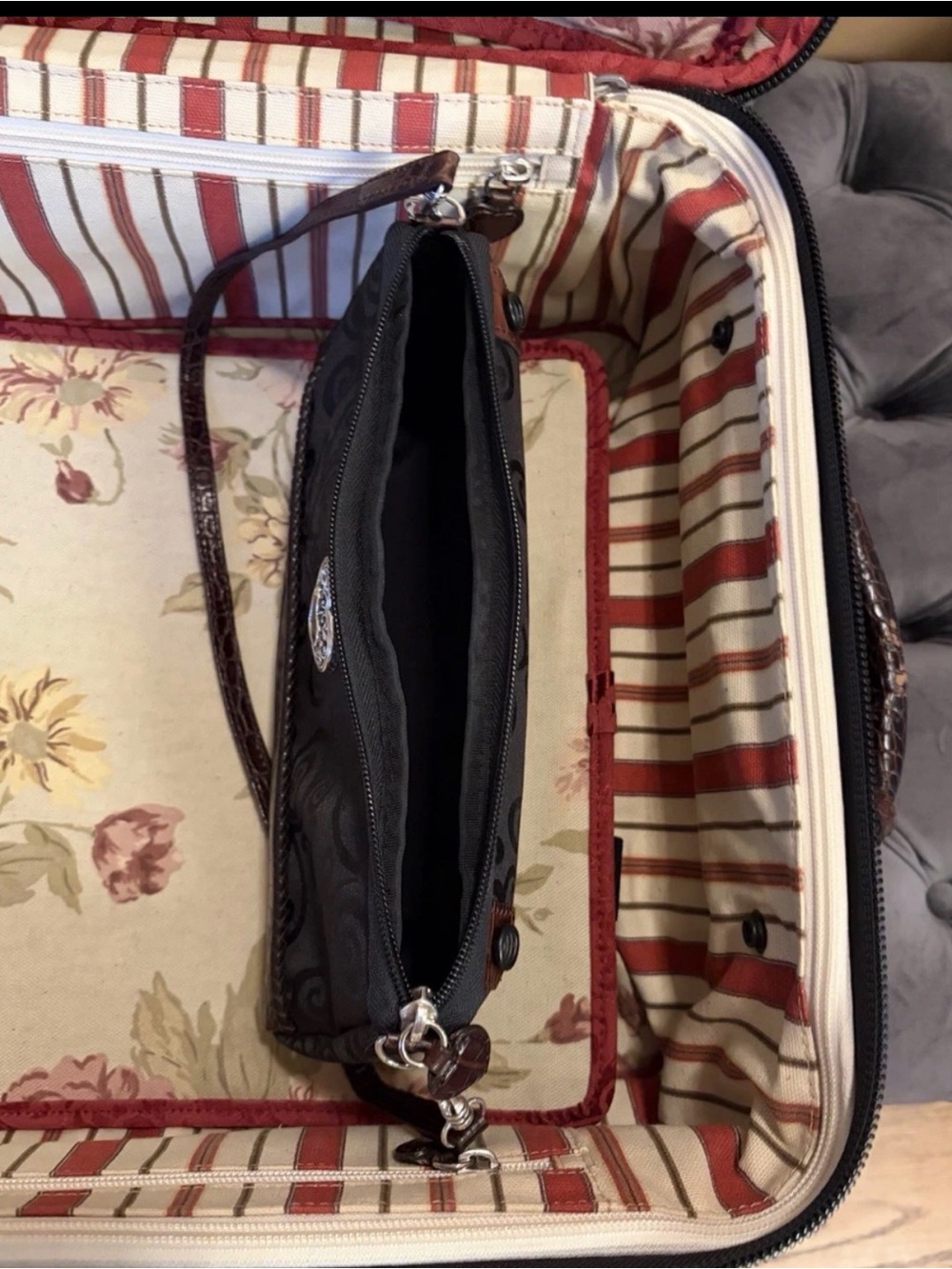 Brighton Mevelyn complete 3 bags Rolling Suitcase luggage set brown black - Picture 16 of 16